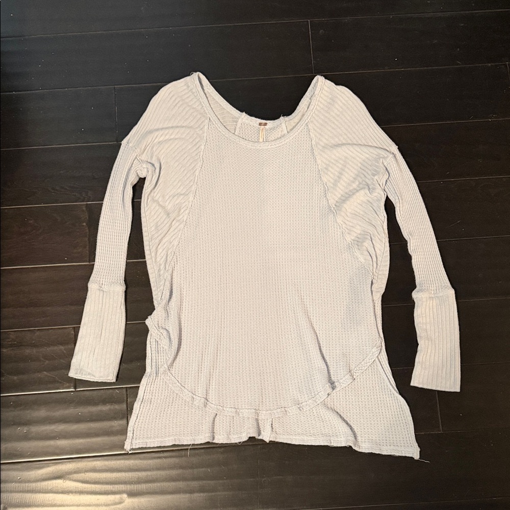 Free People Long Sleeve Waffle Knit Top